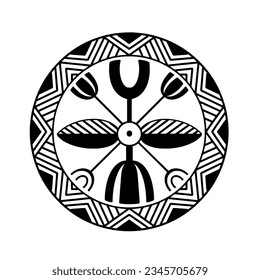 Polynesian circle tattoo design.  Aboriginal samoan. Vector illustration eps10.