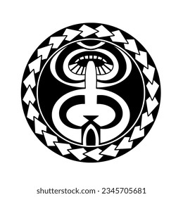 Polynesian circle tattoo design.  Aboriginal samoan. Vector illustration eps10.