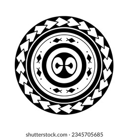 Polynesian circle tattoo design.  Aboriginal samoan. Vector illustration eps10.