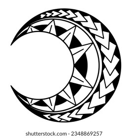 Polynesian circle tattoo design.  Aboriginal samoan. Vector illustration eps10.