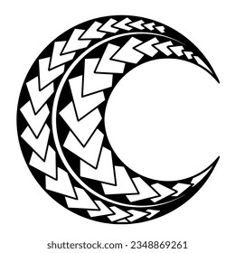 Polynesian circle tattoo design.  Aboriginal samoan. Vector illustration eps10.