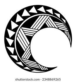 Polynesian circle tattoo design.  Aboriginal samoan. Vector illustration eps10.