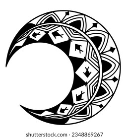 Polynesian circle tattoo design.  Aboriginal samoan. Vector illustration eps10.