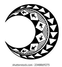 Polynesian circle tattoo design.  Aboriginal samoan. Vector illustration eps10.