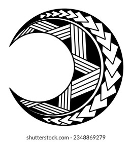 Polynesian circle tattoo design.  Aboriginal samoan. Vector illustration eps10.