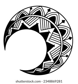 Polynesian circle tattoo design.  Aboriginal samoan. Vector illustration eps10.