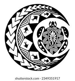 Polynesian circle tattoo design.  Aboriginal samoan. Vector illustration eps10.