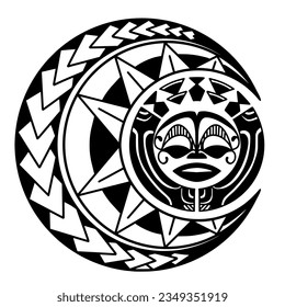 Polynesian circle tattoo design.  Aboriginal samoan. Vector illustration eps10.