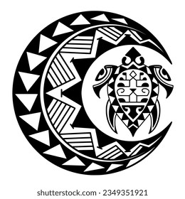 Polynesian circle tattoo design.  Aboriginal samoan. Vector illustration eps10.