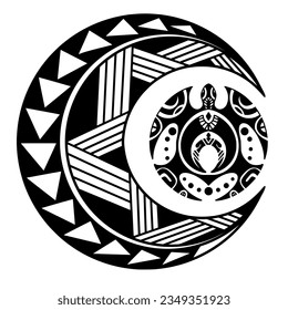 Polynesian circle tattoo design.  Aboriginal samoan. Vector illustration eps10.