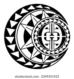 Polynesian circle tattoo design.  Aboriginal samoan. Vector illustration eps10.