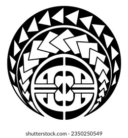 Polynesian circle tattoo design.  Aboriginal samoan. Vector illustration eps10.