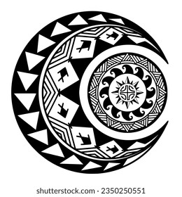 Polynesian circle tattoo design.  Aboriginal samoan. Vector illustration eps10.