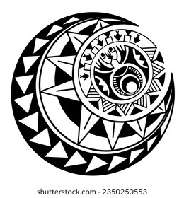 Polynesian circle tattoo design.  Aboriginal samoan. Vector illustration eps10.