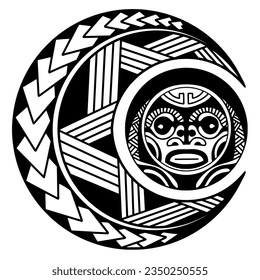 Polynesian circle tattoo design.  Aboriginal samoan. Vector illustration eps10.