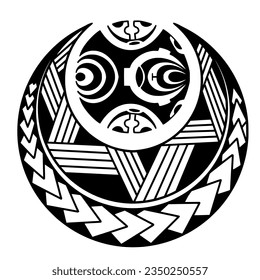 Polynesian circle tattoo design.  Aboriginal samoan. Vector illustration eps10.