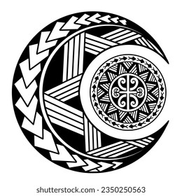 Polynesian circle tattoo design.  Aboriginal samoan. Vector illustration eps10.