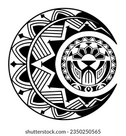 Polynesian circle tattoo design.  Aboriginal samoan. Vector illustration eps10.