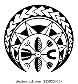 Polynesian circle tattoo design.  Aboriginal samoan. Vector illustration eps10.