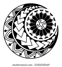 Polynesian circle tattoo design.  Aboriginal samoan. Vector illustration eps10.