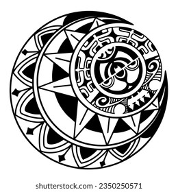 Polynesian circle tattoo design.  Aboriginal samoan. Vector illustration eps10.