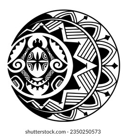 Polynesian circle tattoo design.  Aboriginal samoan. Vector illustration eps10.