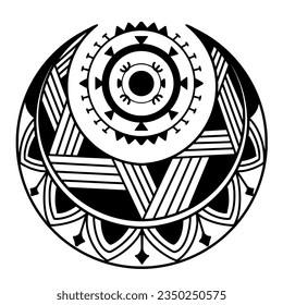 Polynesian circle tattoo design.  Aboriginal samoan. Vector illustration eps10.