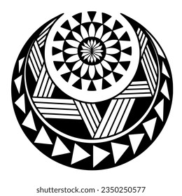 Polynesian circle tattoo design.  Aboriginal samoan. Vector illustration eps10.