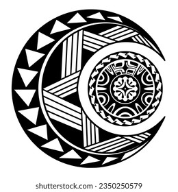 Polynesian circle tattoo design.  Aboriginal samoan. Vector illustration eps10.