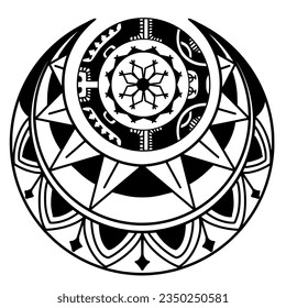 Polynesian circle tattoo design.  Aboriginal samoan. Vector illustration eps10.