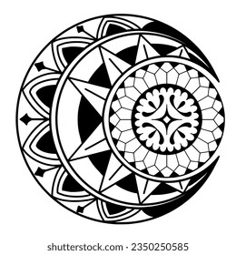 Polynesian circle tattoo design.  Aboriginal samoan. Vector illustration eps10.