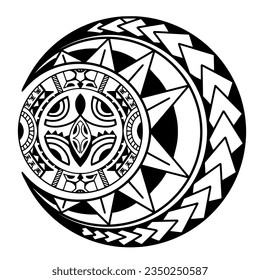 Polynesian circle tattoo design.  Aboriginal samoan. Vector illustration eps10.