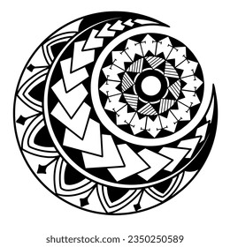 Polynesian circle tattoo design.  Aboriginal samoan. Vector illustration eps10.