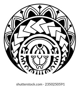 Polynesian circle tattoo design.  Aboriginal samoan. Vector illustration eps10.