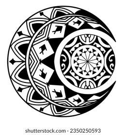 Polynesian circle tattoo design.  Aboriginal samoan. Vector illustration eps10.