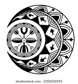 Polynesian circle tattoo design.  Aboriginal samoan. Vector illustration eps10.