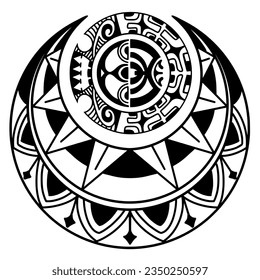 Polynesian circle tattoo design.  Aboriginal samoan. Vector illustration eps10.