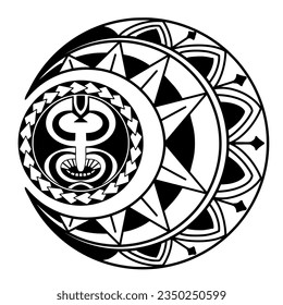 Polynesian circle tattoo design.  Aboriginal samoan. Vector illustration eps10.