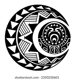 Polynesian circle tattoo design.  Aboriginal samoan. Vector illustration eps10.