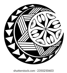 Polynesian circle tattoo design.  Aboriginal samoan. Vector illustration eps10.