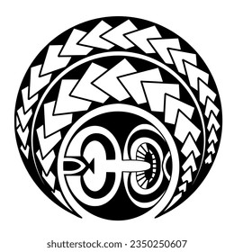 Polynesian circle tattoo design.  Aboriginal samoan. Vector illustration eps10.