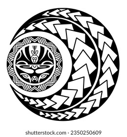 Polynesian circle tattoo design.  Aboriginal samoan. Vector illustration eps10.