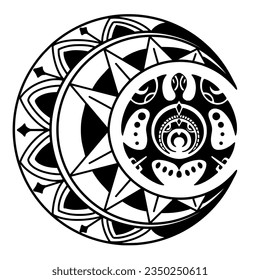 Polynesian circle tattoo design.  Aboriginal samoan. Vector illustration eps10.