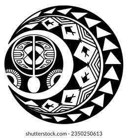 Polynesian circle tattoo design.  Aboriginal samoan. Vector illustration eps10.