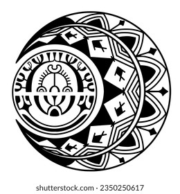 Polynesian circle tattoo design.  Aboriginal samoan. Vector illustration eps10.