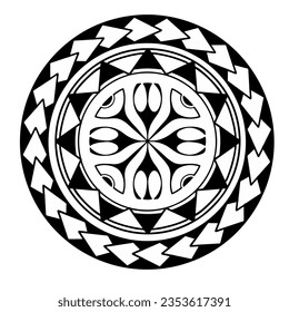 Polynesian circle tattoo design.  Aboriginal samoan. Vector illustration eps10.