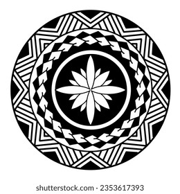 Polynesian circle tattoo design.  Aboriginal samoan. Vector illustration eps10.