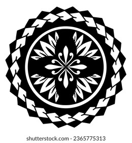 Polynesian circle tattoo design.  Aboriginal samoan. Vector illustration eps10.