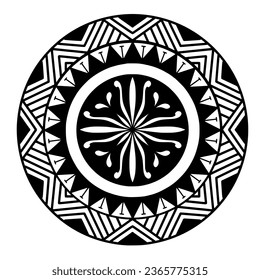 Polynesian circle tattoo design.  Aboriginal samoan. Vector illustration eps10.