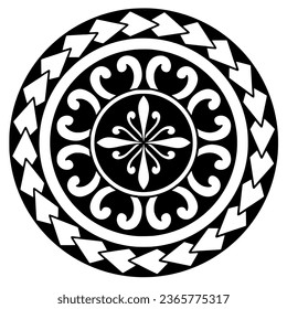 Polynesian circle tattoo design.  Aboriginal samoan. Vector illustration eps10.